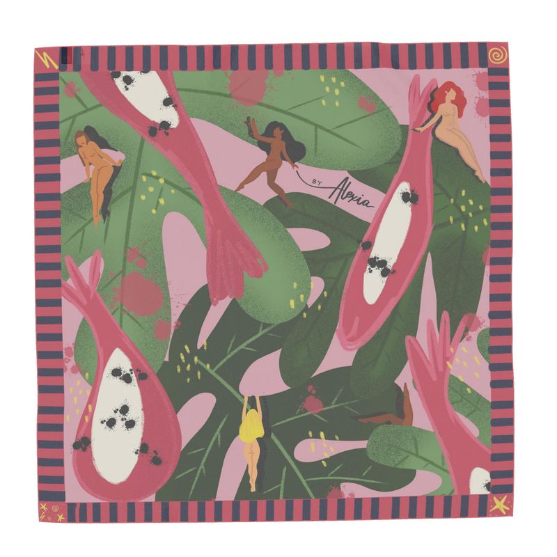 Hand-Drawn Silk Scarf – Wearable Art by Alexia