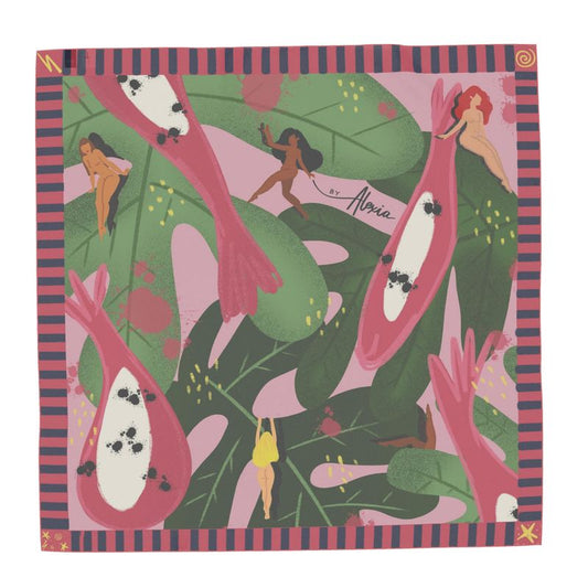 Hand-Drawn Silk Scarf – Wearable Art by Alexia